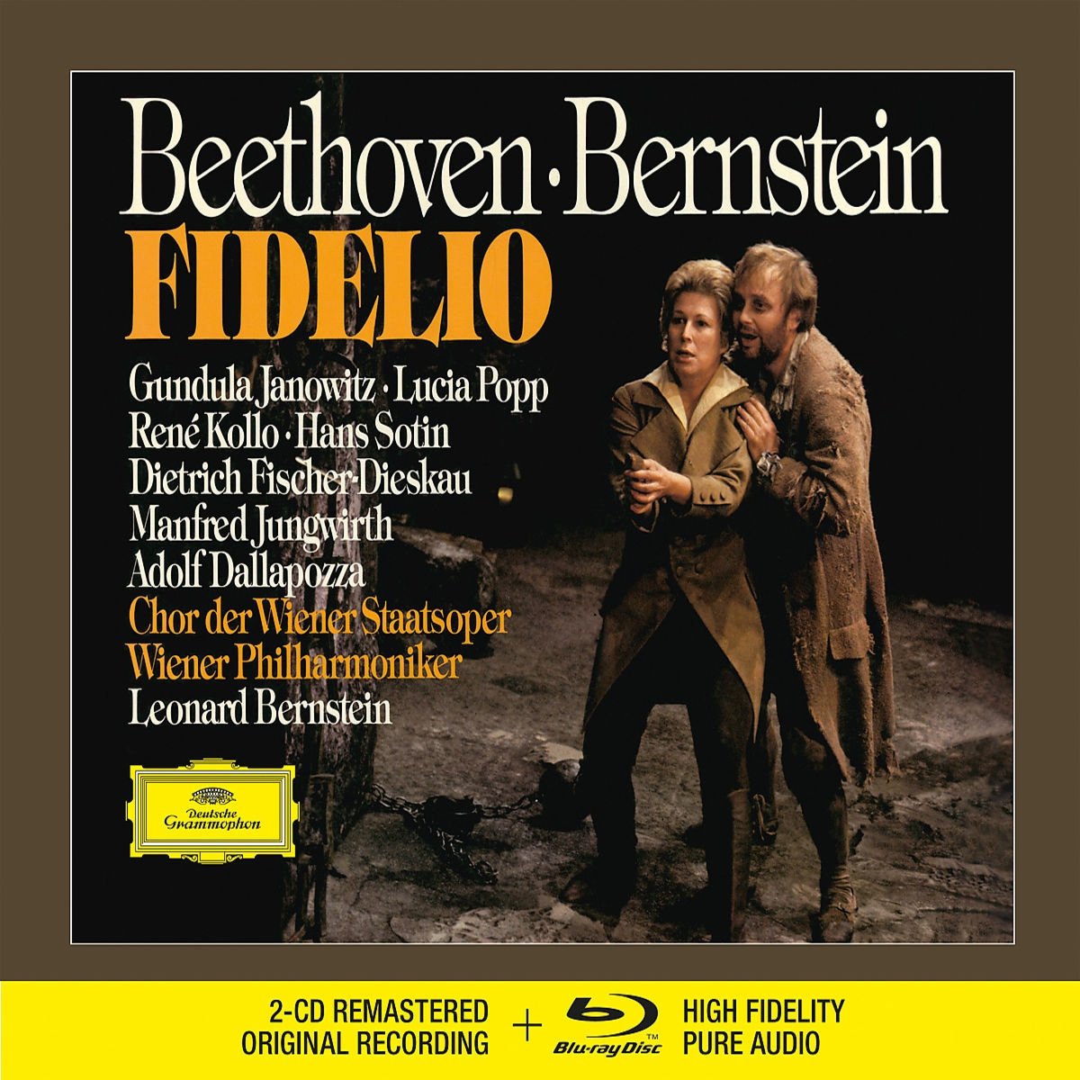GUNDULA JANOWITZ, LUCIA POPP, RENÉ KOLLO, ADOLFO DALLAPOZZA, DIETRICH FISCHER-DIESKAU, HANS SOTIN, MANFRED JUNGWIRTH, CHOR DER WIENER STAATSOPER, WIENER PHILHARMONIKER, LEONARD BERNSTEIN-BEETHOVEN: FIDELIO OP.72